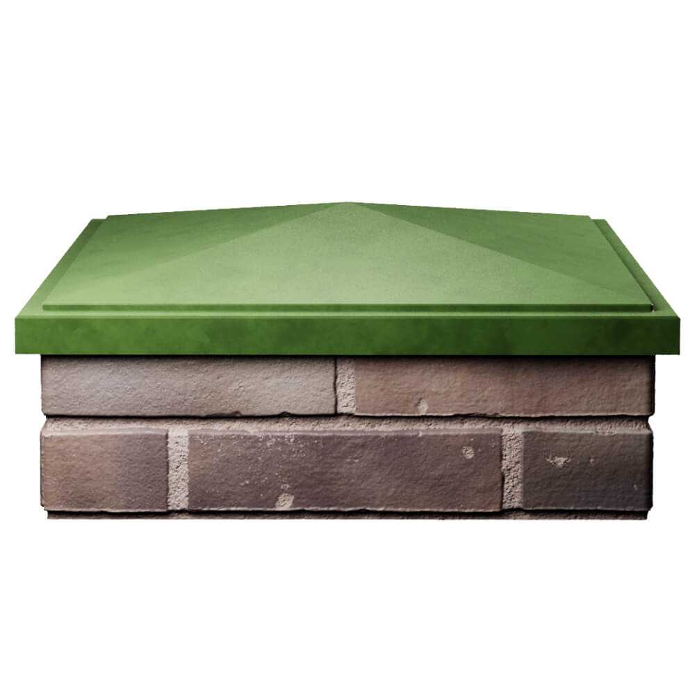 Колпак Zking БонаМоно Зеленый на столб 2х2 кирпича (515х515, 530х530мм) Калуга фото