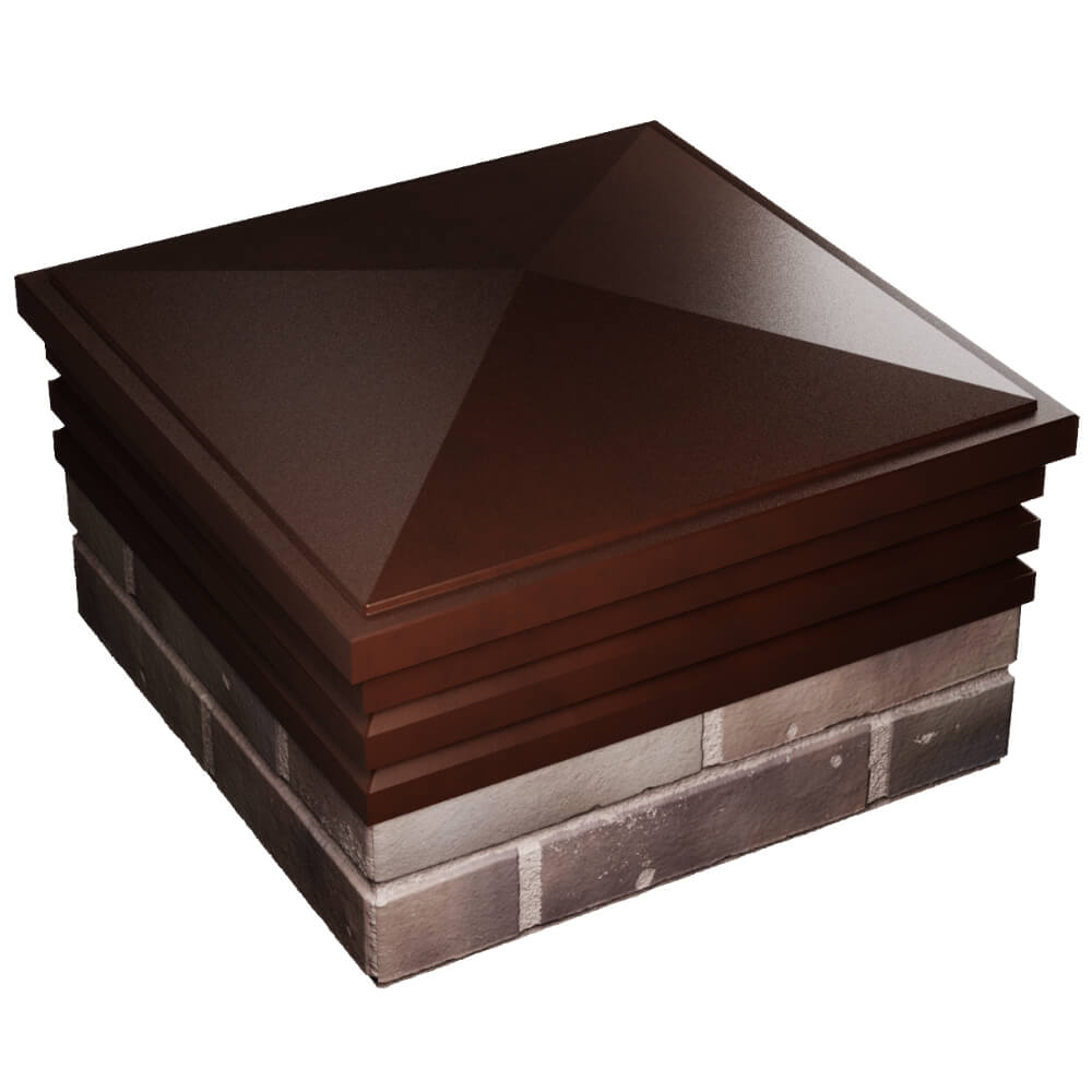 Колпак Zking Бона ХайТек Коричневый на столб 2х2 кирпича (513х513мм) в Калуге фото