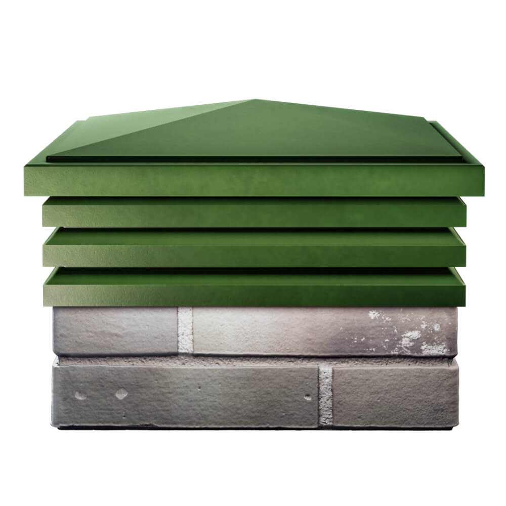 Колпак Zking Бона ХайТек Зеленый на столб 1.5х1.5 кирпича (385х385мм) Калуга фото