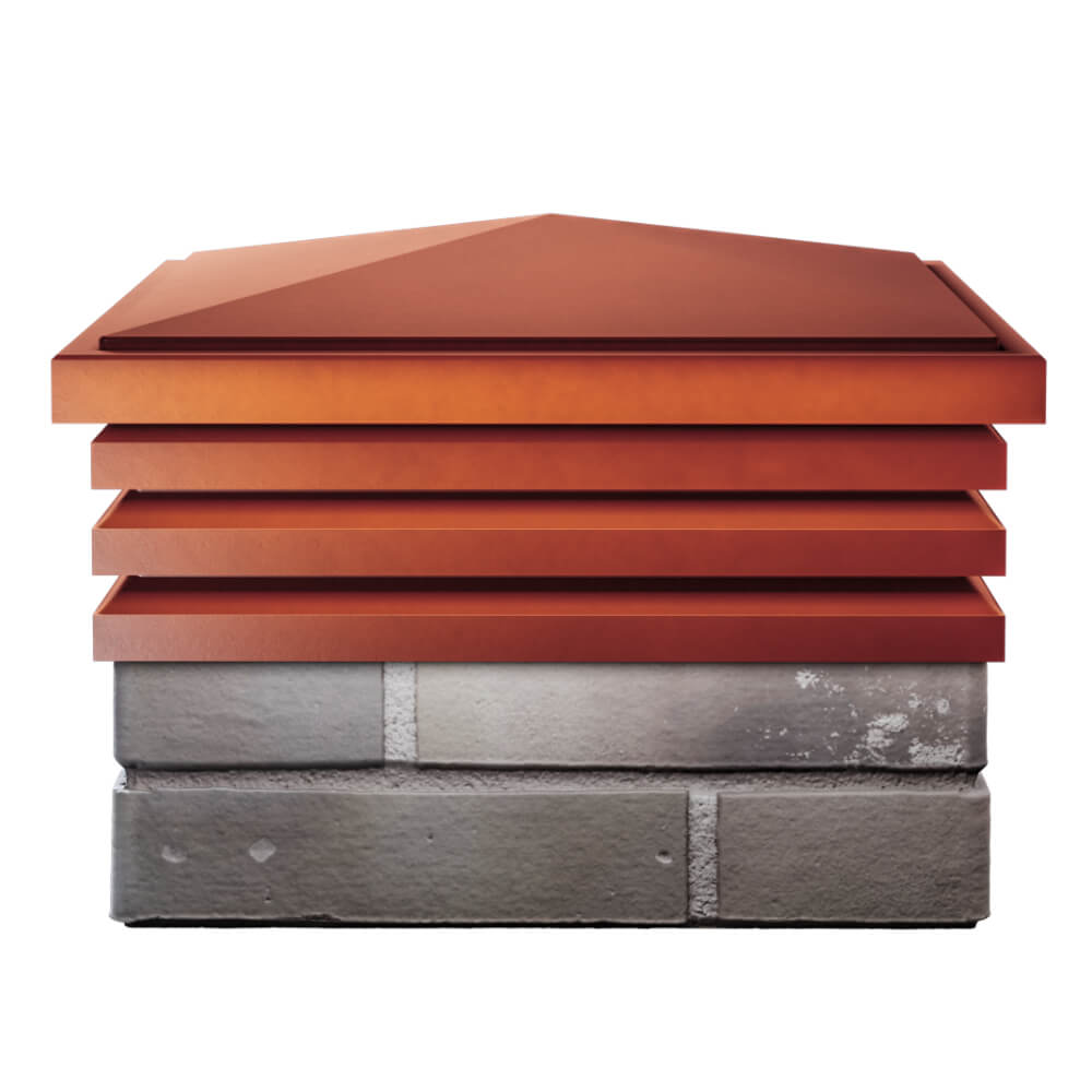 Колпак Zking Бона ХайТек Красный на столб 1.5х1.5 кирпича (385х385мм) Калуга фото