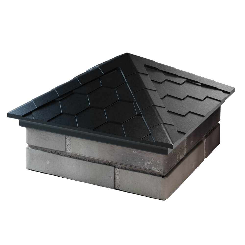 Колпак Zking Эверест Черный на столб 1.5х1.5 кирпича (390х390мм) в Калуге фото