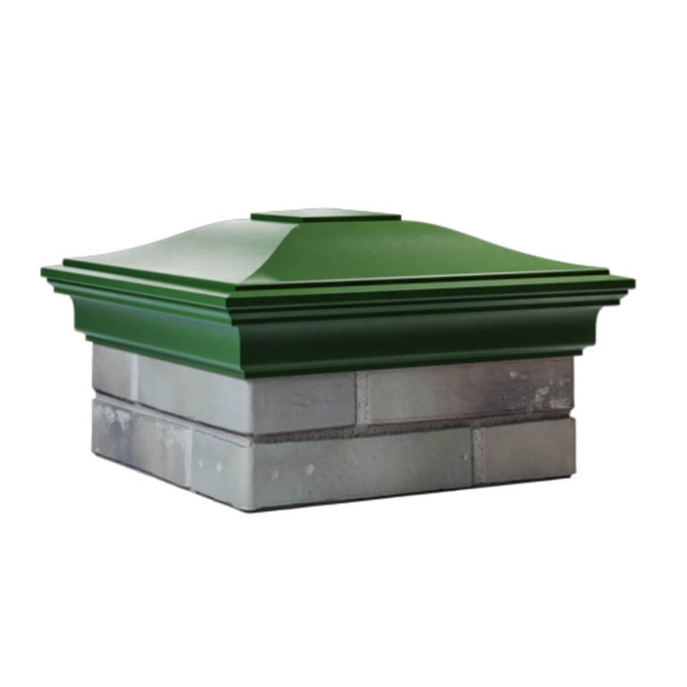 Колпак Zking Монблан Зеленый на столб 1.5х1.5 еврокирпича 0.7НФ (355х355мм) в Калуге фото