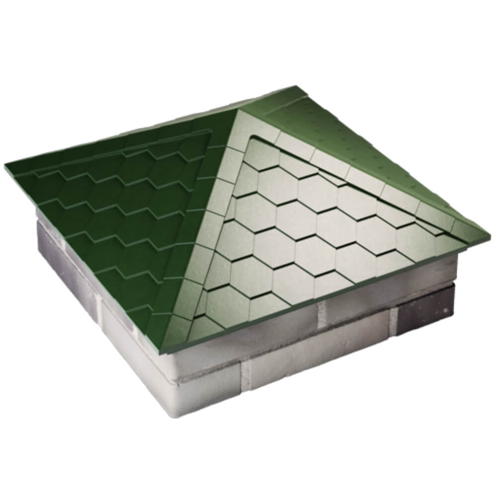 Колпак Zking Эверест Зеленый на столб 2х2 кирпича (535х535мм) Калуга фото