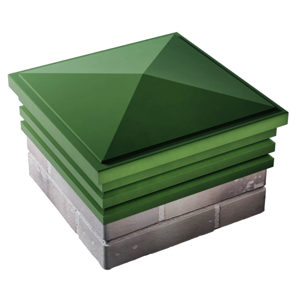 Колпак Zking Бона ХайТек Зеленый на столб 1.5х1.5 кирпича (385х385мм) в Калуге фото