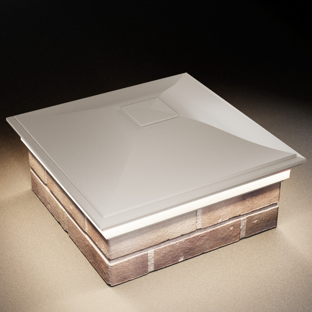 Колпак Zking Монблан Бежевый на столб 2х2 кирпича (515х515мм) c подсветкой в Калуге фото