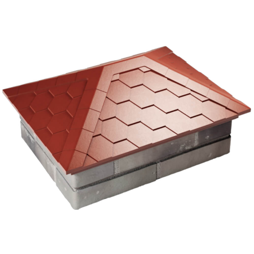 Колпак Zking Эверест Красный на столб 2х1.5 кирпича (520х390мм) Калуга фото