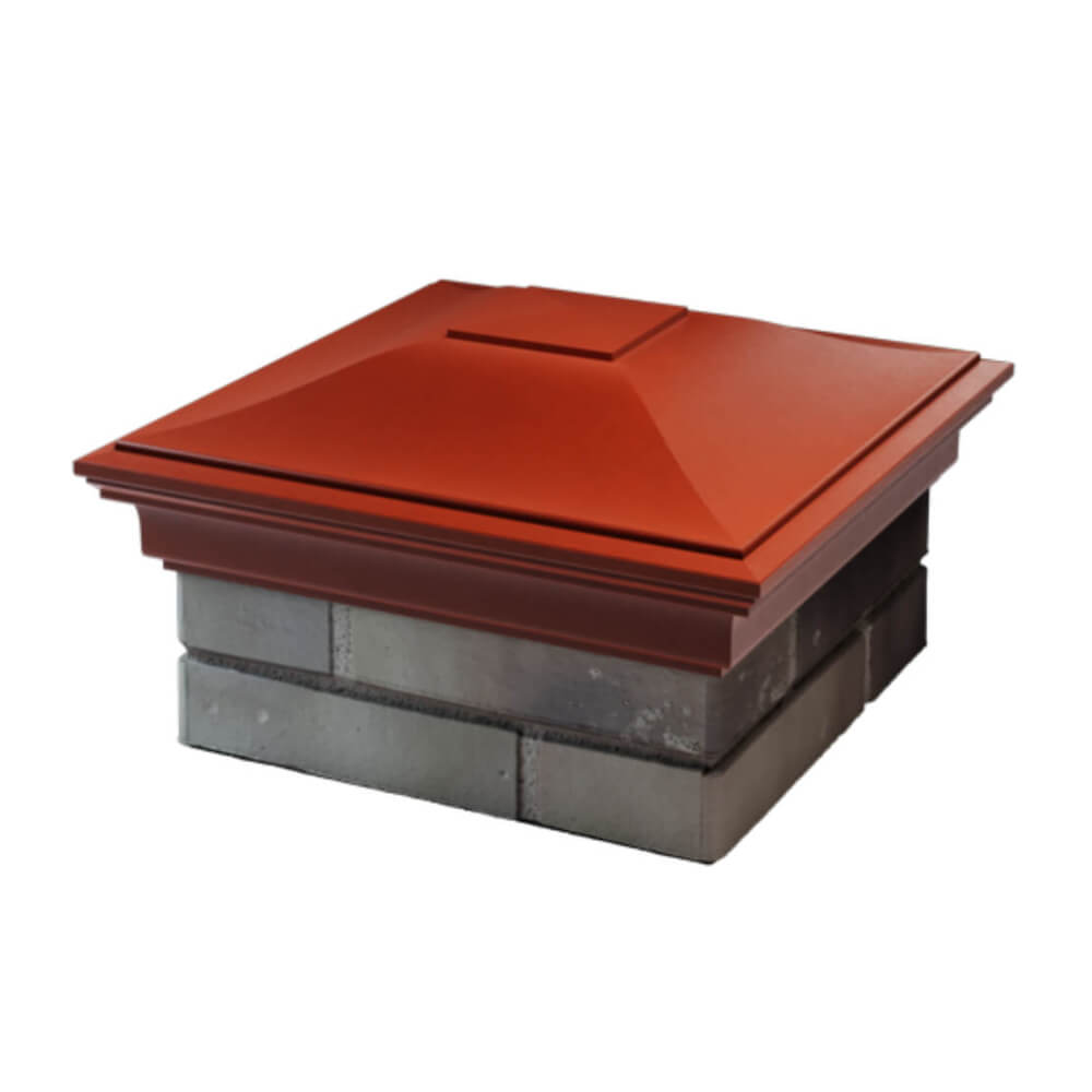 Колпак Zking Монблан Красный на столб 1.5х1.5 еврокирпича 0.7НФ (355х355мм) в Калуге фото