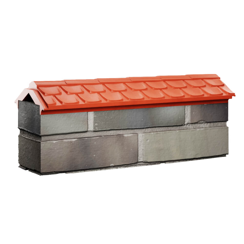 Парапет Zking Эльбрус Красный с посадкой на 0.5 кирпича (130мм) Калуга фото