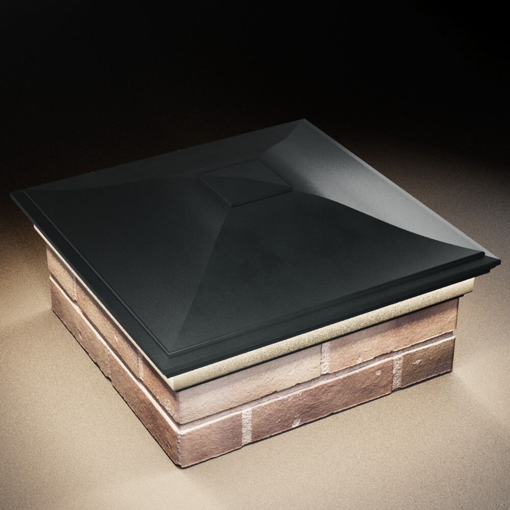 Колпак Zking Монблан Черный на столб 2х2 кирпича (515х515мм) c подсветкой в Калуге фото