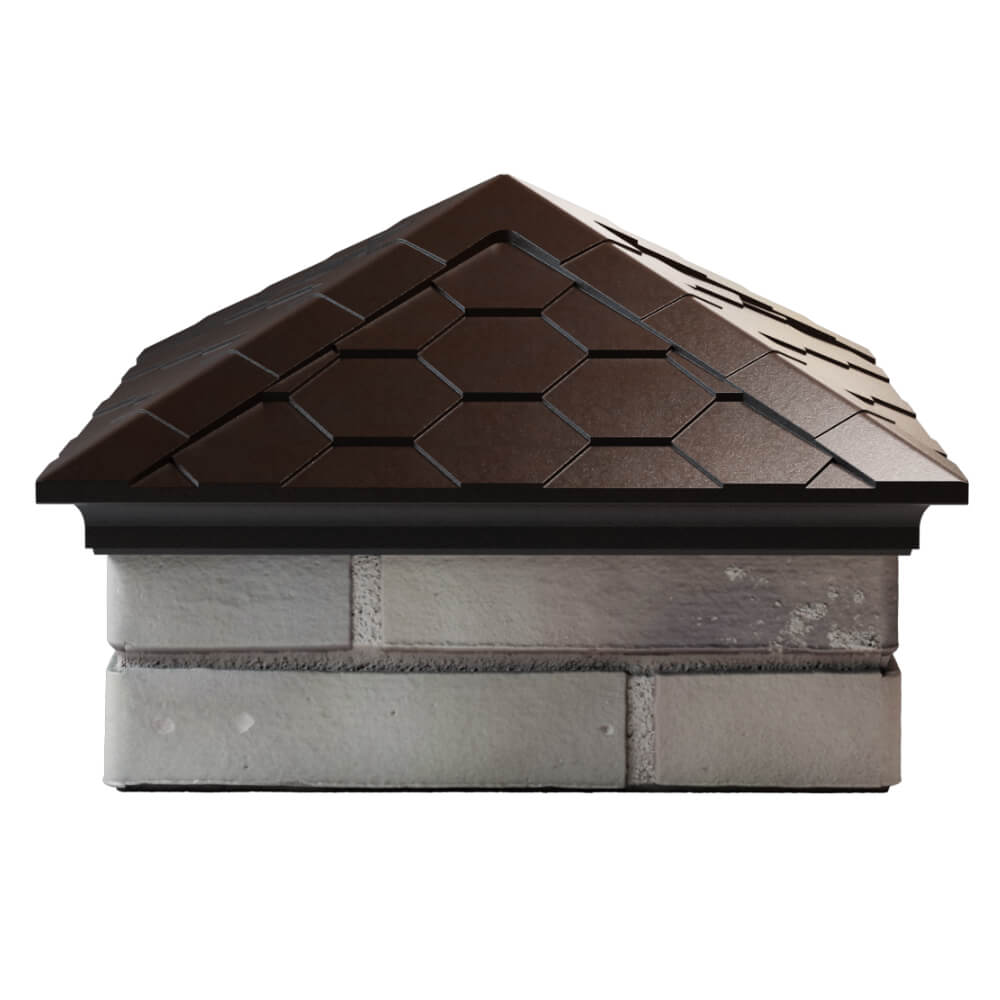 Колпак Zking Эверест Коричневый на столб 1.5х1.5 кирпича (390х390мм) Калуга фото