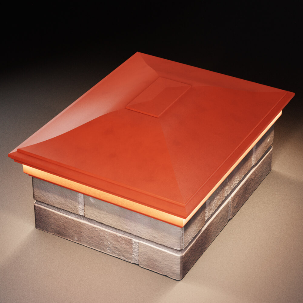 Колпак Zking Монблан Красный на столб 2х1.5 кирпича (515х385мм) c подсветкой в Калуге фото