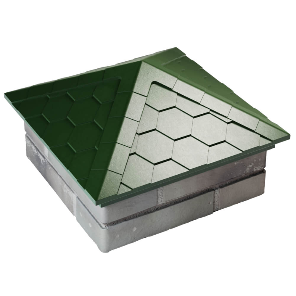 Колпак Zking Эверест Зеленый на столб 1.5х1.5 кирпича (390х390мм) в Калуге фото