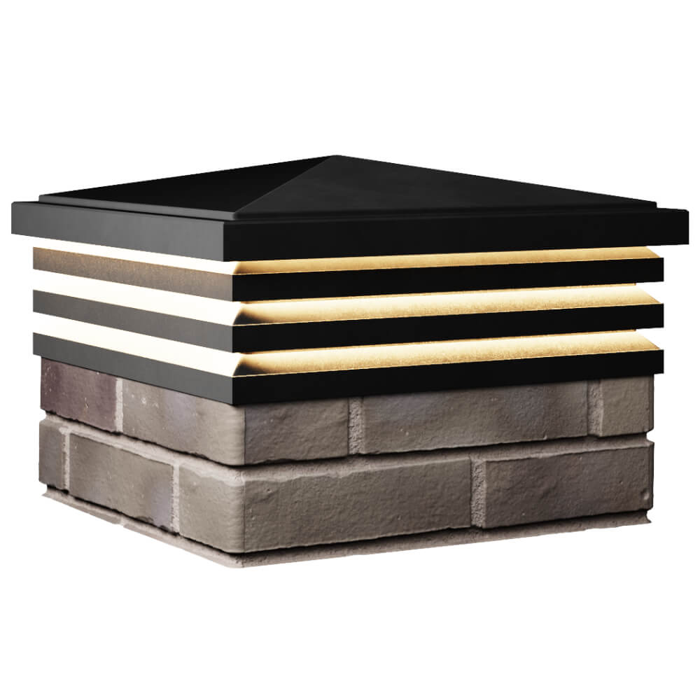 Колпак Zking Бона ХайТек Черный на столб 1.5х1.5 кирпича (385х385мм) с подсветкой в Калуге фото