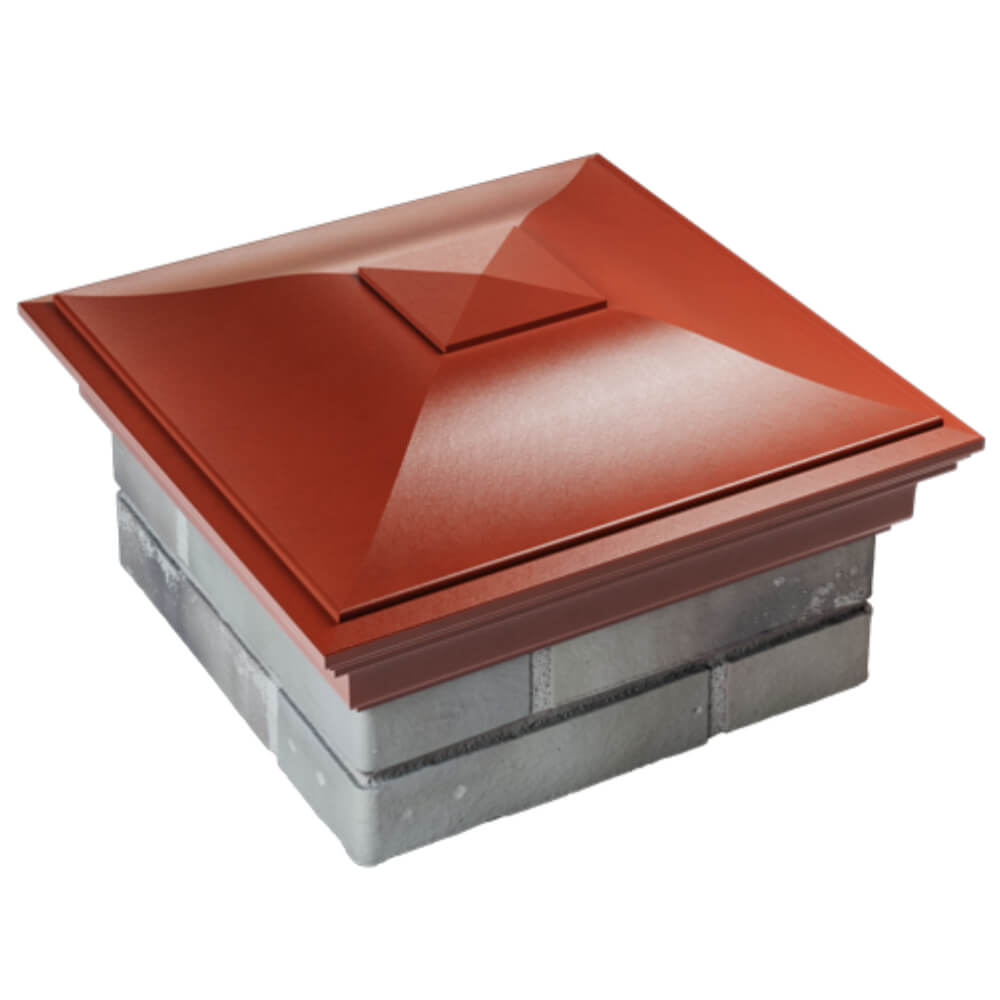 Колпак Zking Монблан Красный на столб 1.5х1.5 кирпича (385х385мм) в Калуге фото