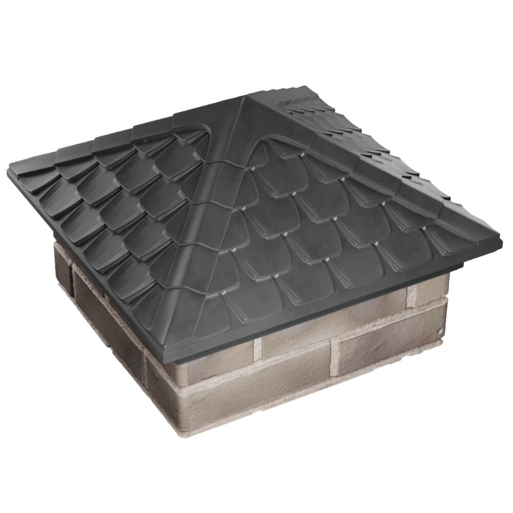 Колпак Zking Эльбрус Серый на столб 1.5х1.5 кирпича (385х385мм) в Калуге фото