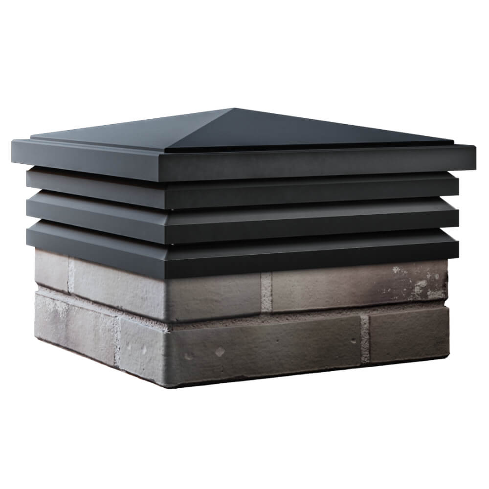 Колпак Zking Бона ХайТек Черный на столб 1.5х1.5 кирпича (385х385мм) в Калуге фото