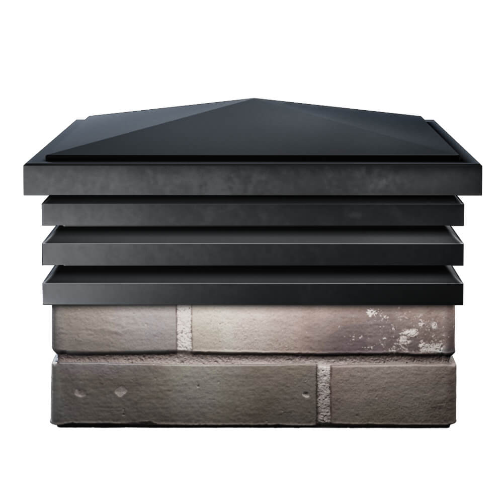 Колпак Zking Бона ХайТек Черный на столб 1.5х1.5 кирпича (385х385мм) Калуга фото