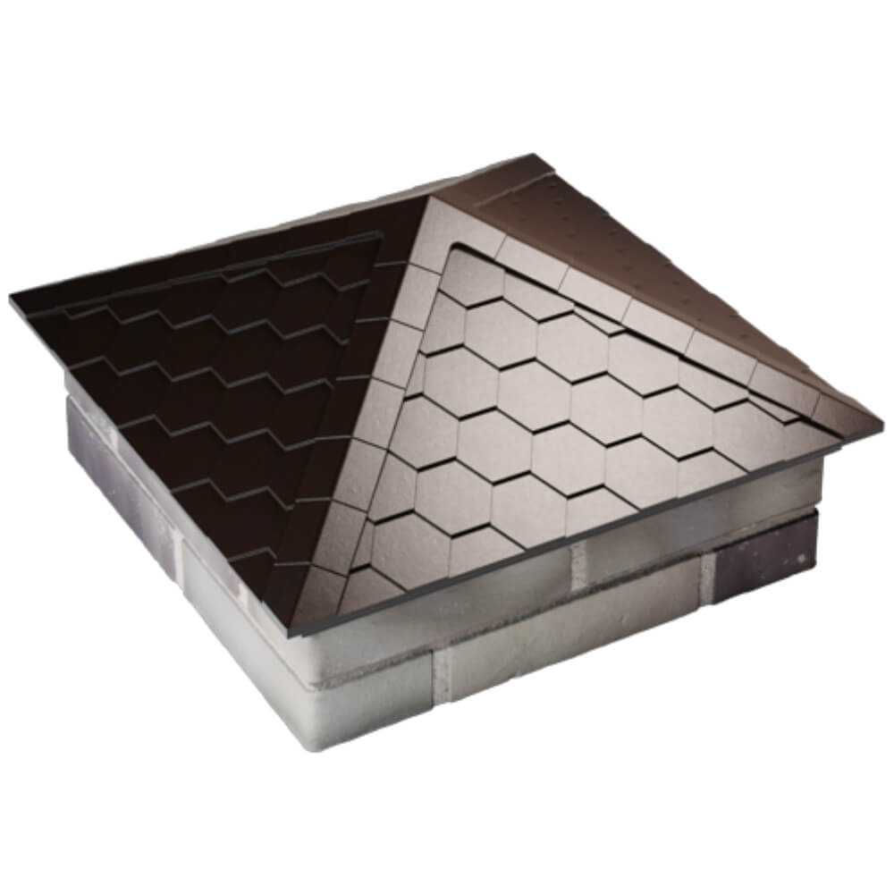 Колпак Zking Эверест Коричневый на столб 2х2 кирпича (535х535мм) Калуга фото