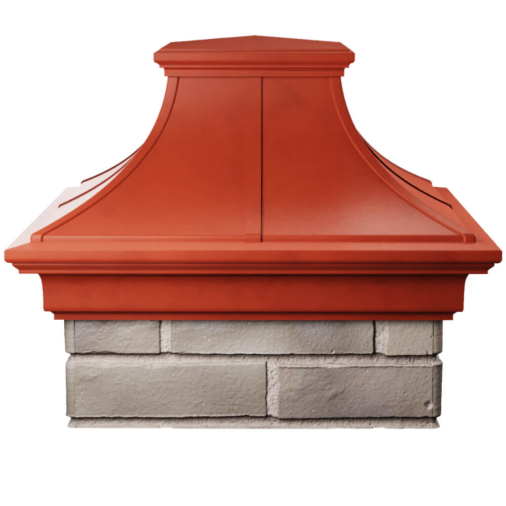 Колпак Zking Монблан Премиум Красный на столб 1.5х1.5 кирпича (385х385мм) Калуга фото