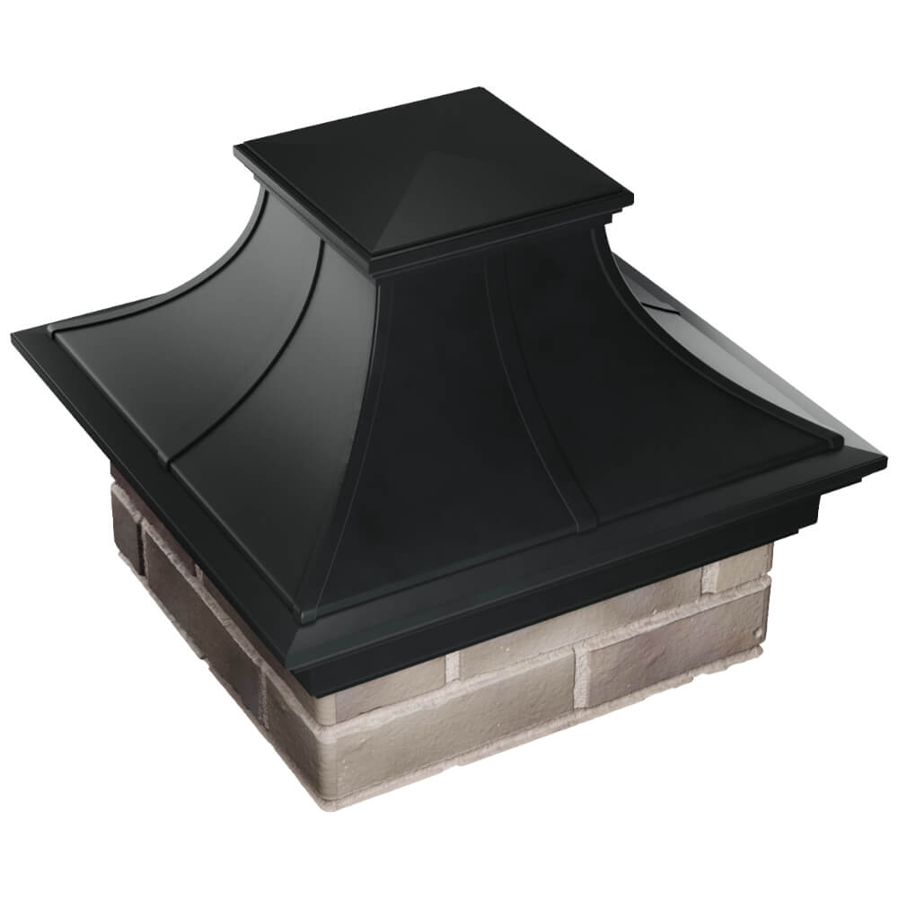 Колпак Zking Монблан Премиум Черный на столб 1.5х1.5 кирпича (385х385мм) в Калуге фото