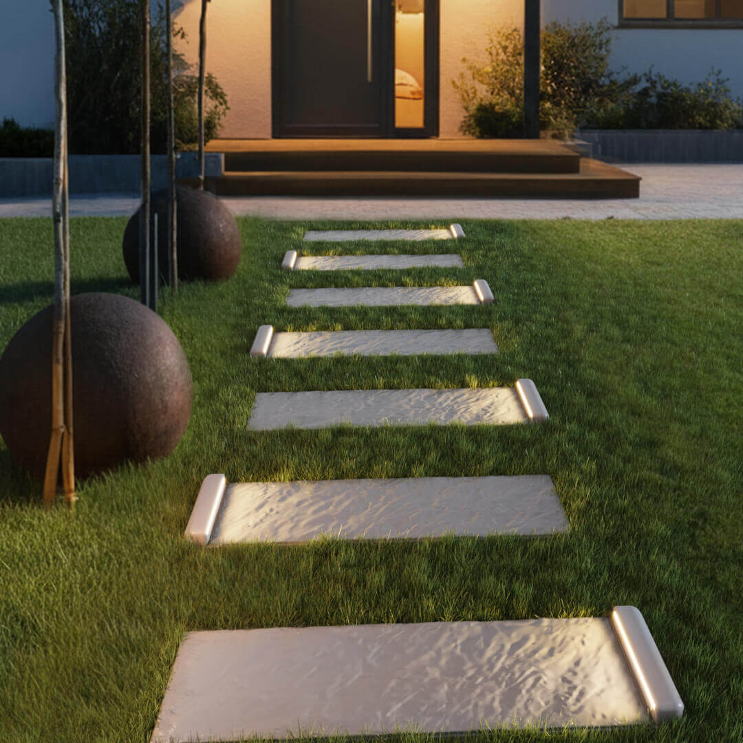 LED Светильник для шаговой плиты STONE Светлая Галька 330х75х98мм в Калуге фото