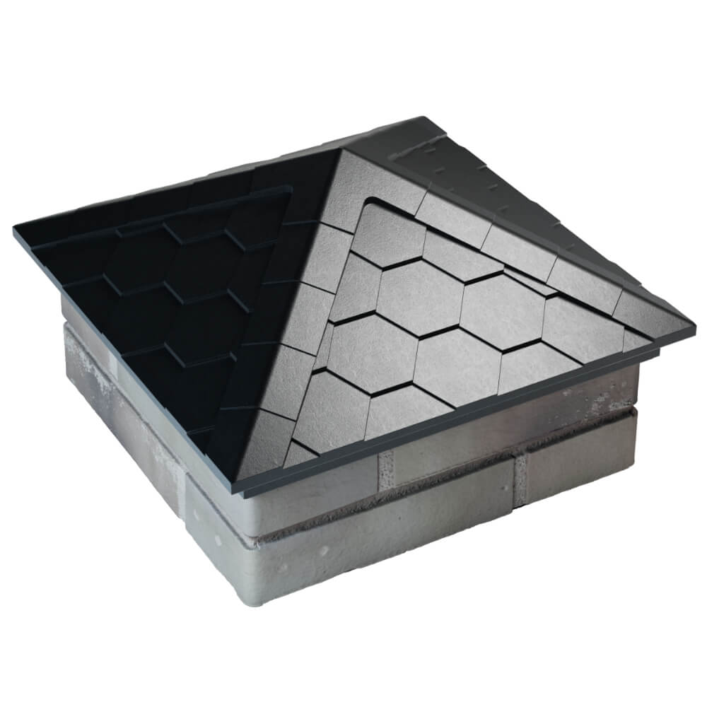 Колпак Zking Эверест Черный на столб 1.5х1.5 кирпича (390х390мм) в Калуге фото