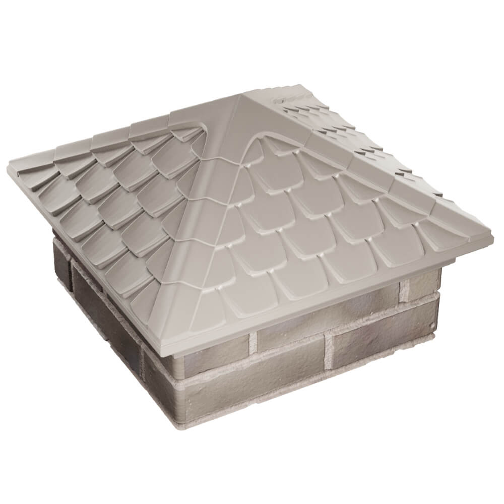 Колпак Zking Эльбрус Бежевый на столб 1.5х1.5 кирпича (385х385мм) в Калуге фото