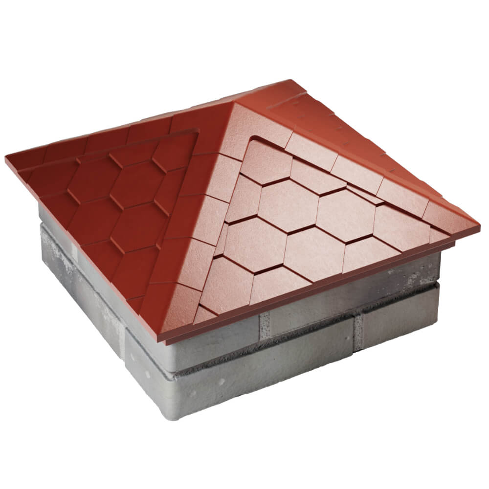 Колпак Zking Эверест Красный на столб 1.5х1.5 кирпича (390х390мм) в Калуге фото