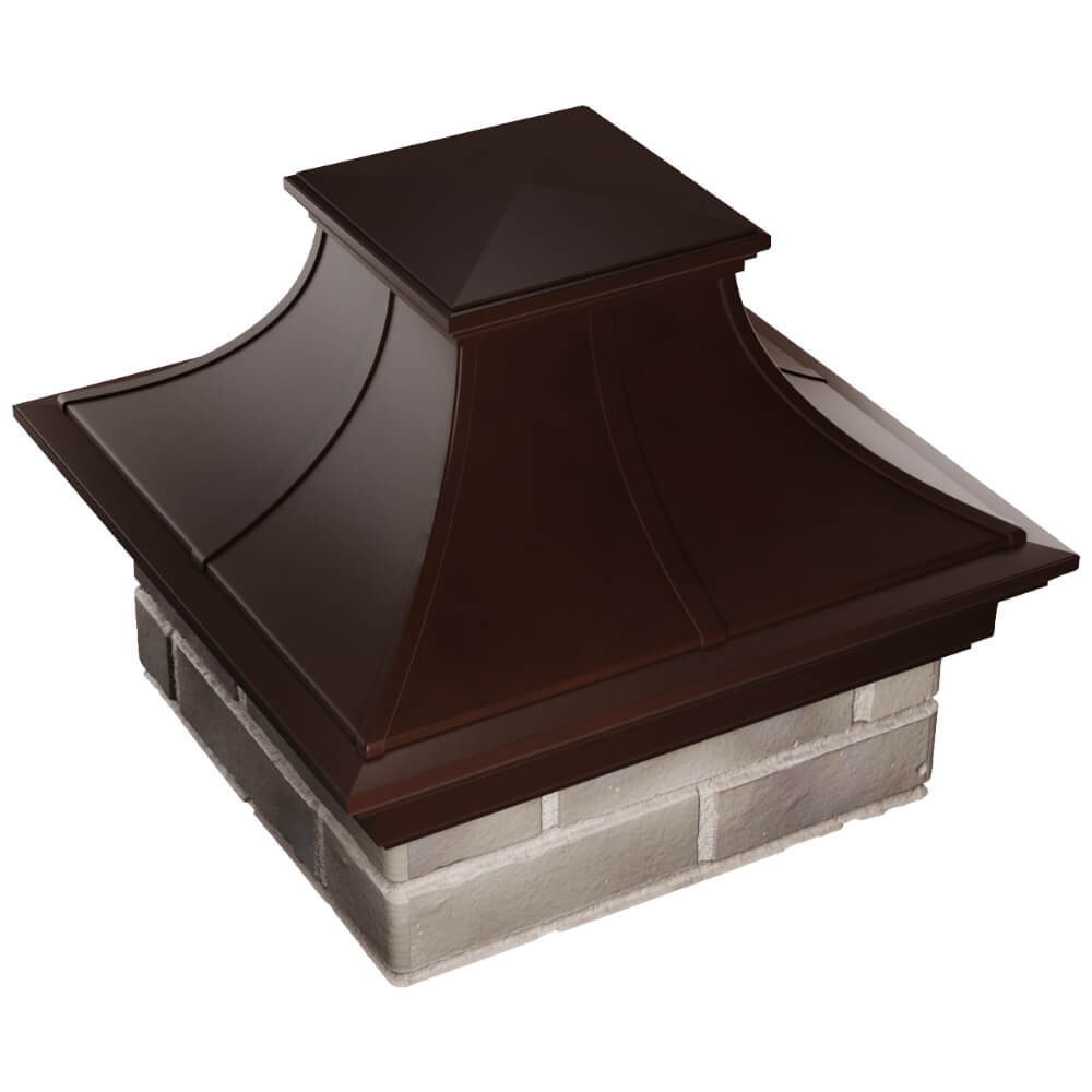 Колпак Zking Монблан Премиум Коричневый на столб 1.5х1.5 кирпича (385х385мм) в Калуге фото