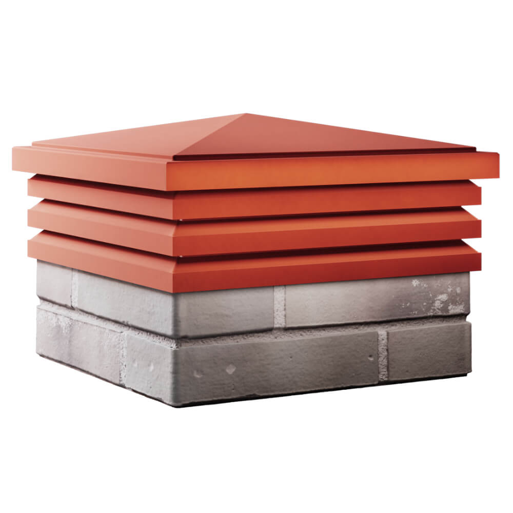 Колпак Zking Бона ХайТек Красный на столб 1.5х1.5 кирпича (385х385мм) в Калуге фото