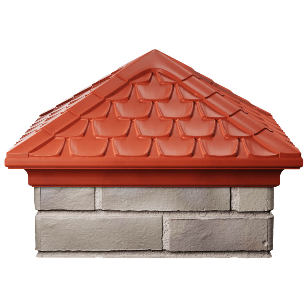 Колпак Zking Эльбрус Красный на столб 1.5х1.5 кирпича (385х385мм) Калуга фото