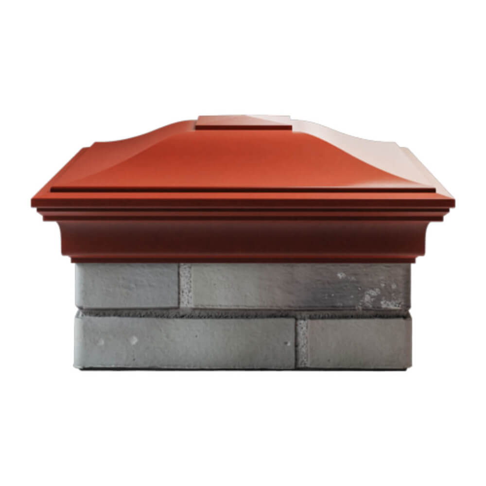 Колпак Zking Монблан Красный на столб 1.5х1.5 еврокирпича 0.7НФ (355х355мм) Калуга фото