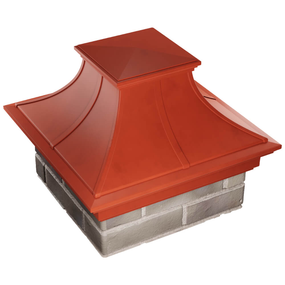 Колпак Zking Монблан Премиум Красный на столб 1.5х1.5 кирпича (385х385мм) в Калуге фото