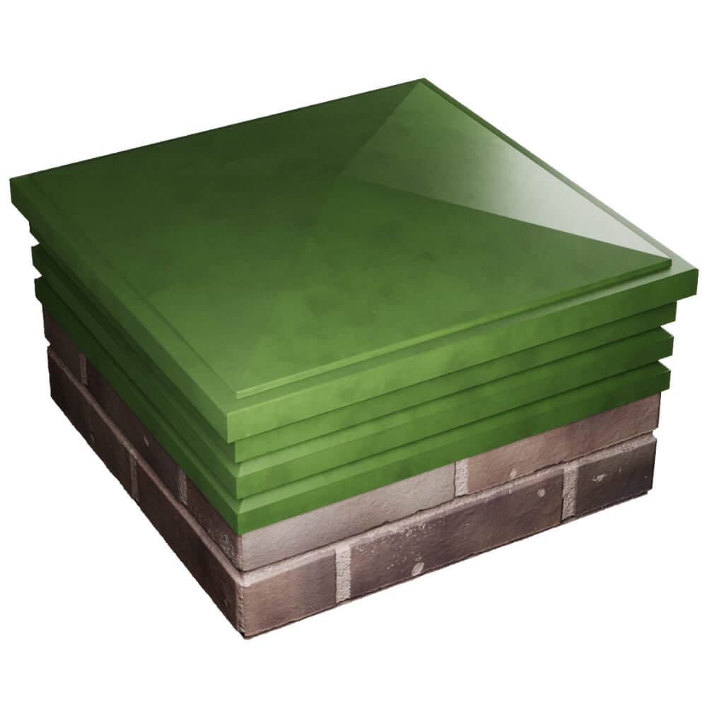 Колпак Zking Бона ХайТек Зеленый на столб 2х2 кирпича (513х513мм) в Калуге фото