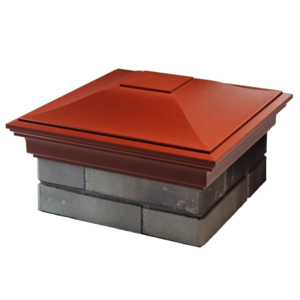 Колпак Zking Монблан Красный на столб 1.5х1.5 кирпича (385х385мм) в Калуге фото