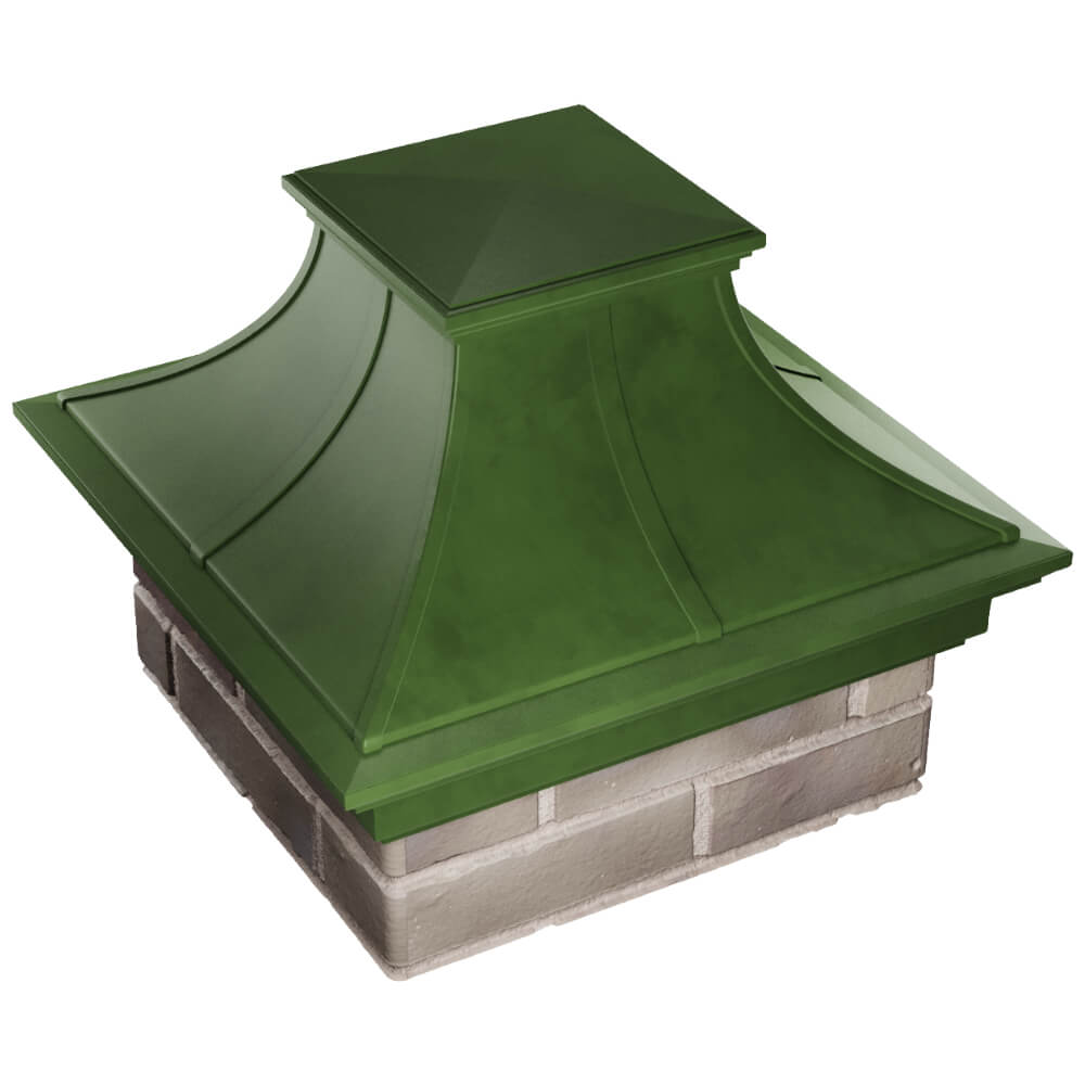 Колпак Zking Монблан Премиум Зеленый на столб 1.5х1.5 кирпича (385х385мм) в Калуге фото