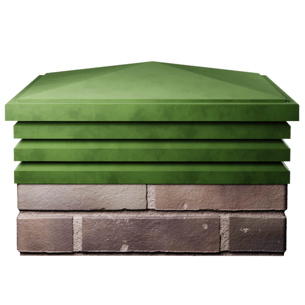 Колпак Zking Бона ХайТек Зеленый на столб 2х2 кирпича (513х513мм) Калуга фото