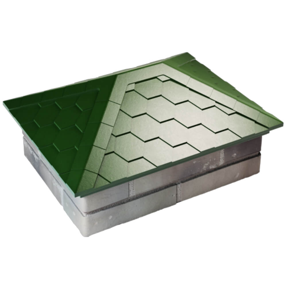 Колпак Zking Эверест Зеленый на столб 2х1.5 кирпича (520х390мм) Калуга фото