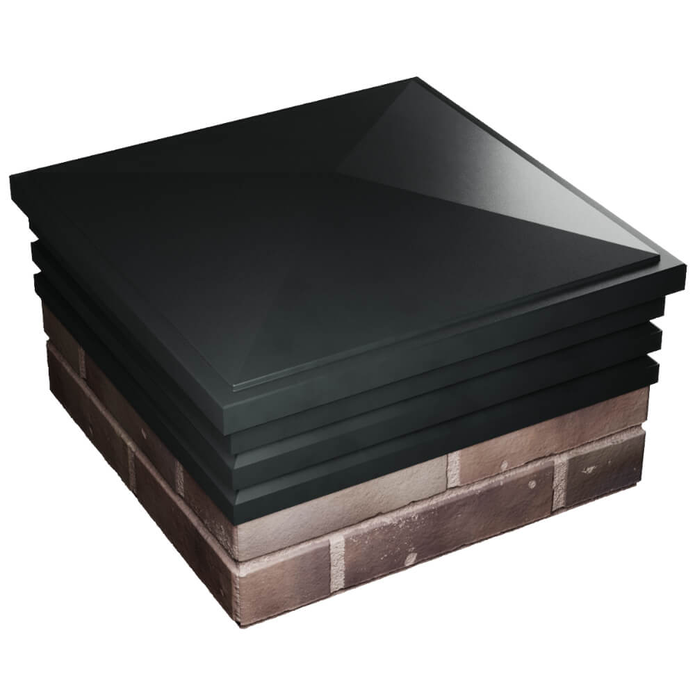 Колпак Zking Бона ХайТек Черный на столб 2х2 кирпича (513х513мм) в Калуге фото