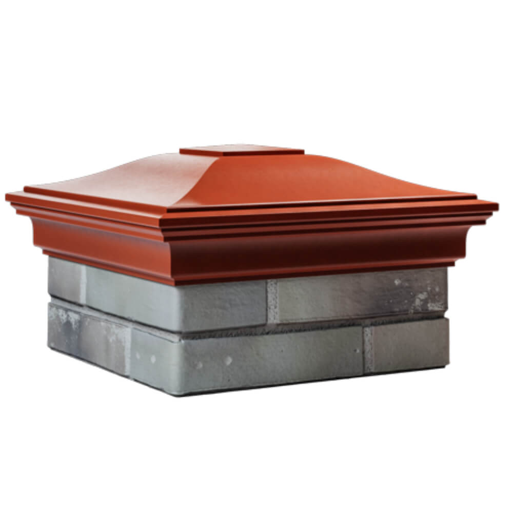 Колпак Zking Монблан Красный на столб 1.5х1.5 кирпича (385х385мм) в Калуге фото