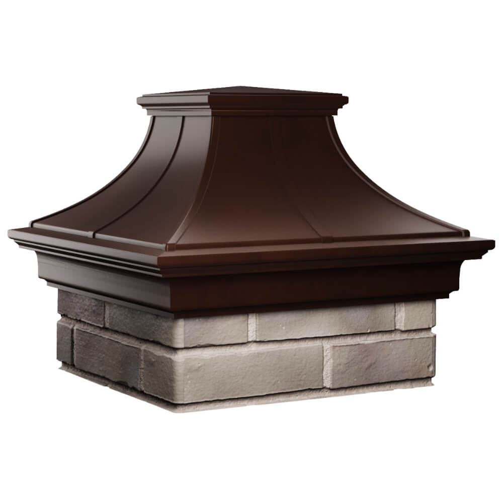 Колпак Zking Монблан Премиум Коричневый на столб 1.5х1.5 кирпича (385х385мм) в Калуге фото