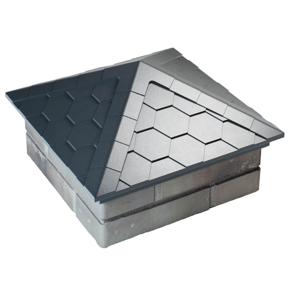 Колпак Zking Эверест Серый на столб 1.5х1.5 кирпича (390х390мм) в Калуге фото