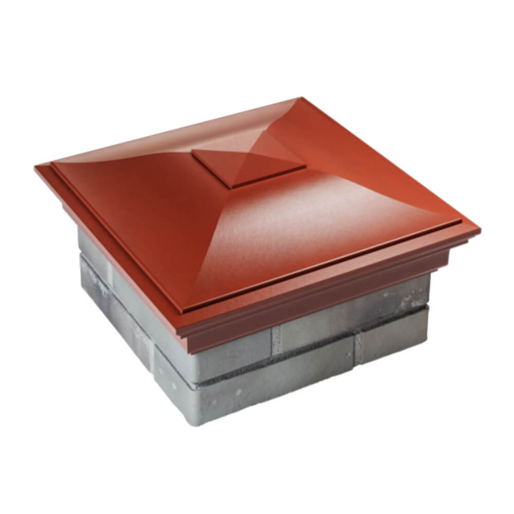 Колпак Zking Монблан Красный на столб 1.5х1.5 еврокирпича 0.7НФ (355х355мм) в Калуге фото