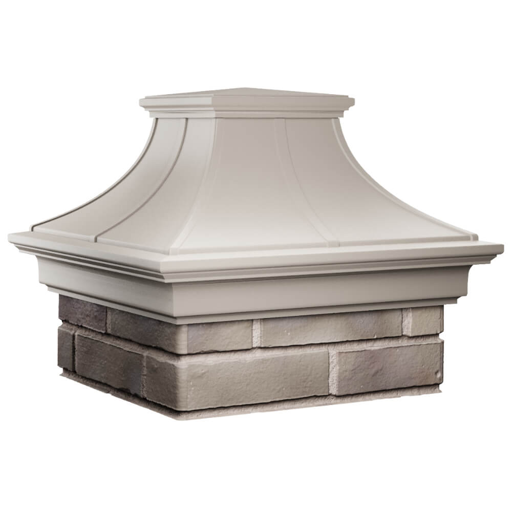 Колпак Zking Монблан Премиум Бежевый на столб 1.5х1.5 кирпича (385х385мм) в Калуге фото
