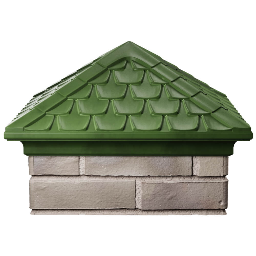 Колпак Zking Эльбрус Зеленый на столб 1.5х1.5 кирпича (385х385мм) Калуга фото