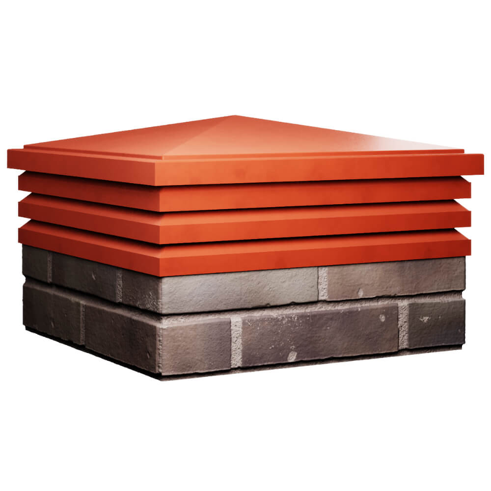 Колпак Zking Бона ХайТек Красный на столб 2х2 кирпича (513х513мм) в Калуге фото