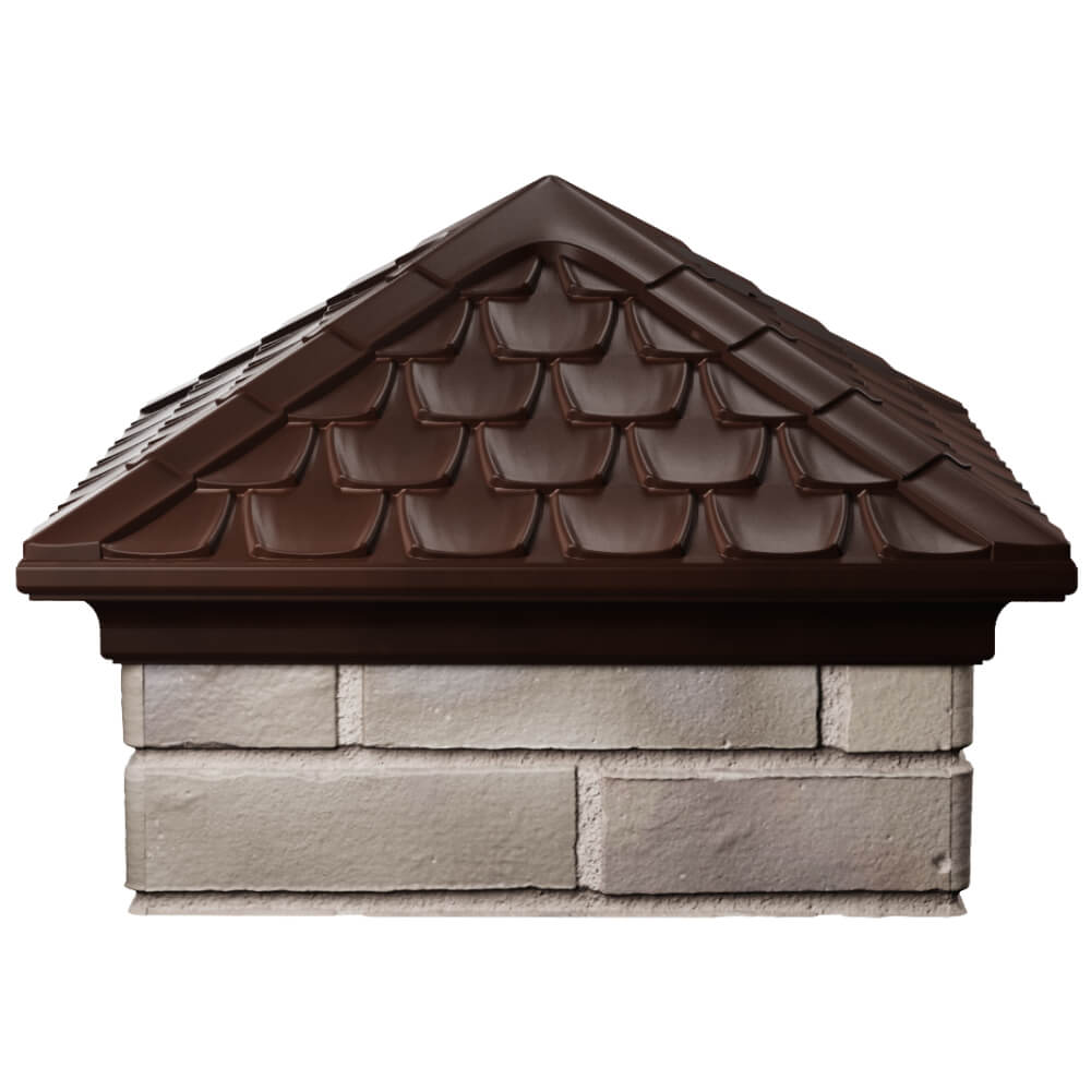 Колпак Zking Эльбрус Коричневый на столб 1.5х1.5 кирпича (385х385мм) Калуга фото
