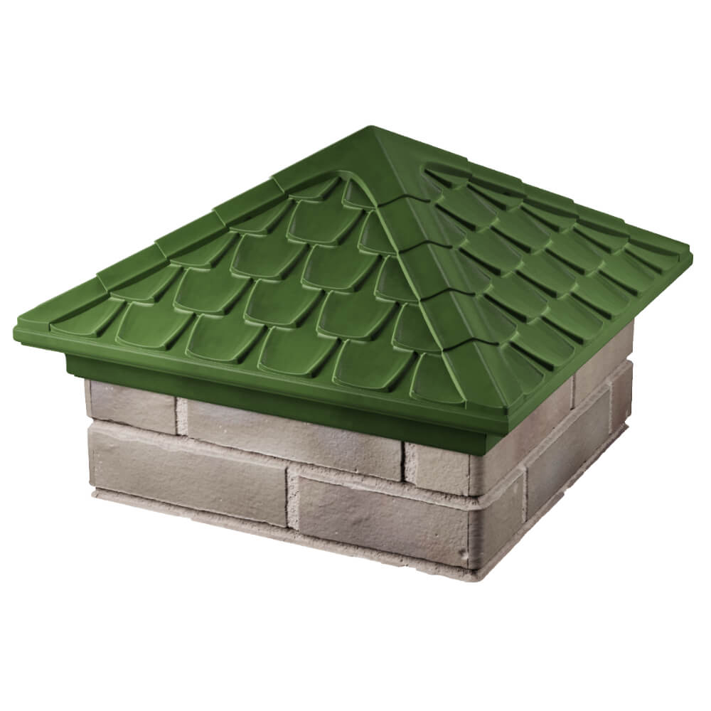 Колпак Zking Эльбрус Зеленый на столб 1.5х1.5 кирпича (385х385мм) в Калуге фото