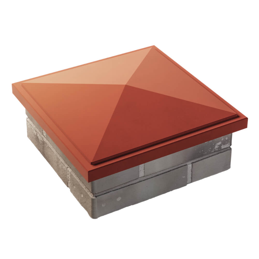 Колпак Zking БонаМоно Красный на столб 1.5х1.5 кирпича (385х385, 400х400мм) в Калуге фото