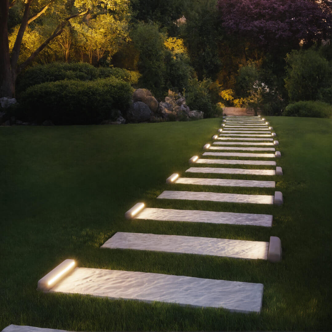 LED Светильник для шаговой плиты STONE Светлая Галька 330х75х98мм в Калуге фото